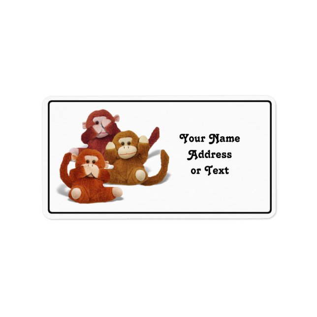 Hören Sie Nein...Sprich Nein... Sehen Sie kein Übe Adressaufkleber (Vorne)