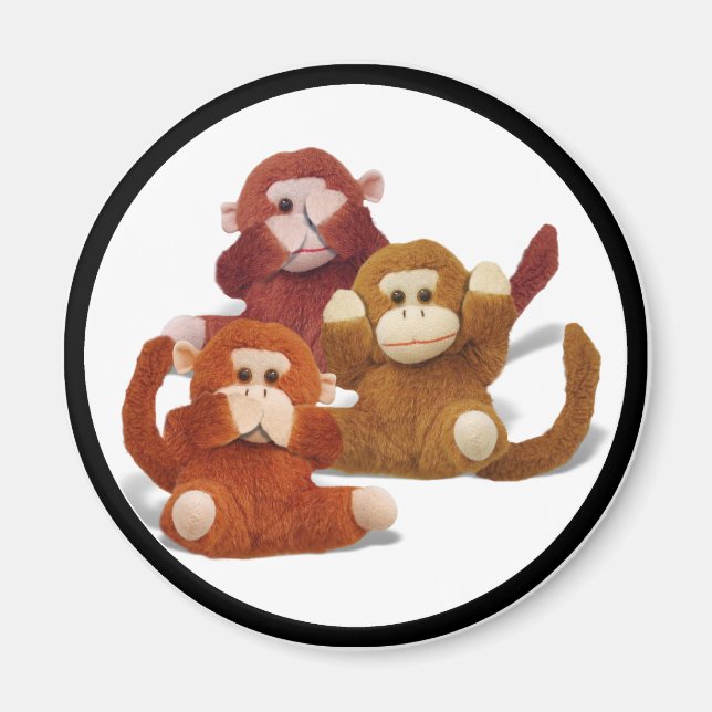 Hören Sie Nein...Sprich Nein... Sehen Sie kein Übe Magnet (Vorne)