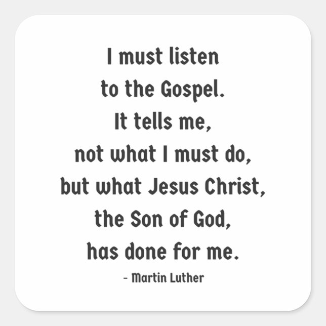 Hören Sie sich den Evangelium-Platz-Aufkleber an Quadratischer Aufkleber (Vorderseite)