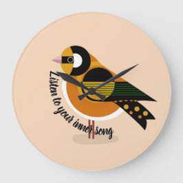 Hören Sie sich Ihre innere Vogelschutzmauer an Große Wanduhr