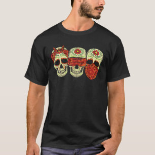 Hören Sie, sprechen kein böses Zucker Skulls Dia D T-Shirt
