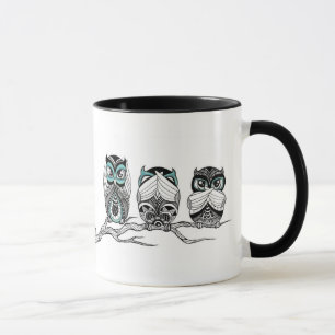 Hören Sie, sprechen Sie keine bösen Owls Tasse