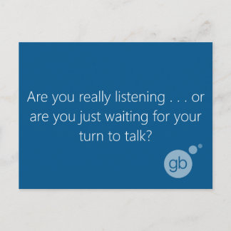 Hören Sie wirklich zu? Postkarte