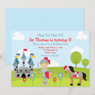 Hören Sie Ye Blonde Niedlich Knight Birthday Party Einladung