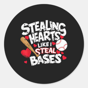 Hören stehlen, wie ich Bases stehlen, Softball Bas Runder Aufkleber