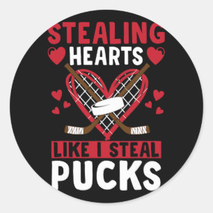 Hören stehlen, wie ich Pucks Valentinstag stehlen Runder Aufkleber