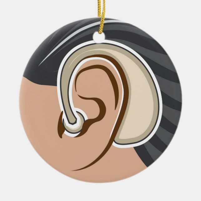 Hörgerät Keramikornament (Vorne)