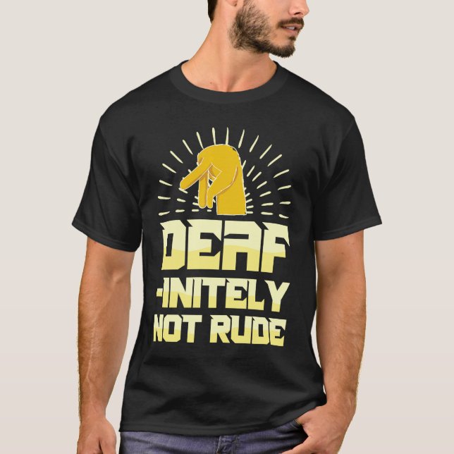 Hörhilfe Tod Pride ASL Handzeichen Sprache Deaf T-Shirt (Vorderseite)