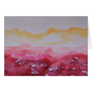 Horizon Rot und Gelb Wasserfarbe Landschaft