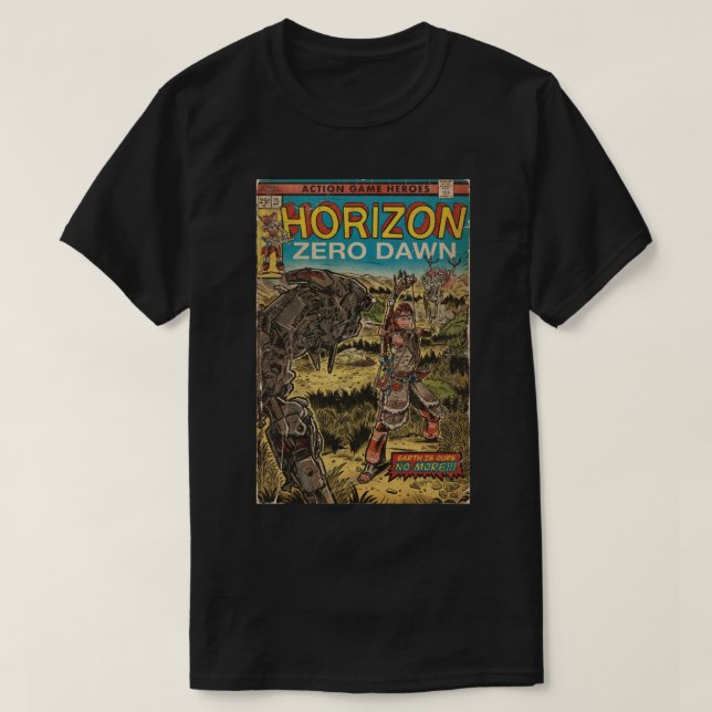 Horizon Zero Dawn Comic Deckblatt Fan Art T-Shirt (Design vorne)
