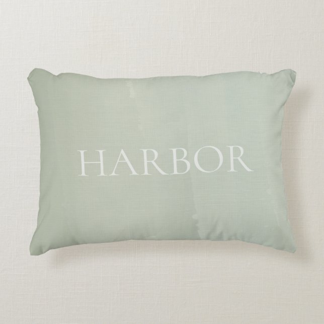 Horizont Aquarell Salbei Dekokissen (Vorderseite)