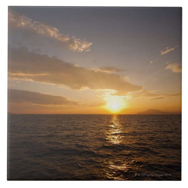 Horizont Griechenlands, Ägäisches Meer am Fliese (Vorderseite)