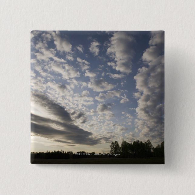 Horizont-Himmel-Ansicht mit Wolken Button (Vorderseite)