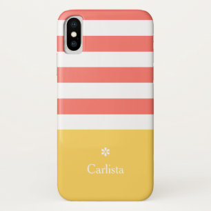 Horizontal breite Streifen Gelb Name Daisy Case-Mate iPhone Hülle
