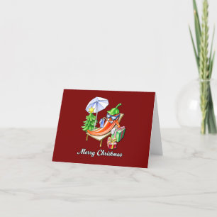 Horizontal Burgundy Red Frohe Weihnachts-Chili Feiertagskarte