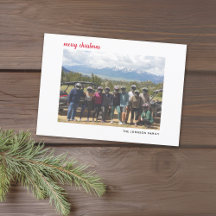 Horizontal Foto Frohe Weihnachtsschrift Rot karier