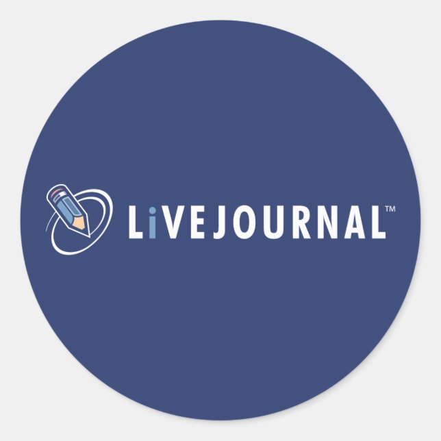 Horizontal für LiveJournal-Logo Runder Aufkleber (Vorderseite)