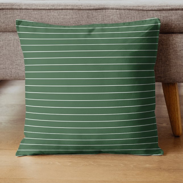 Horizontal gestreift, grün und weiß kissen (Von Creator hochgeladen)