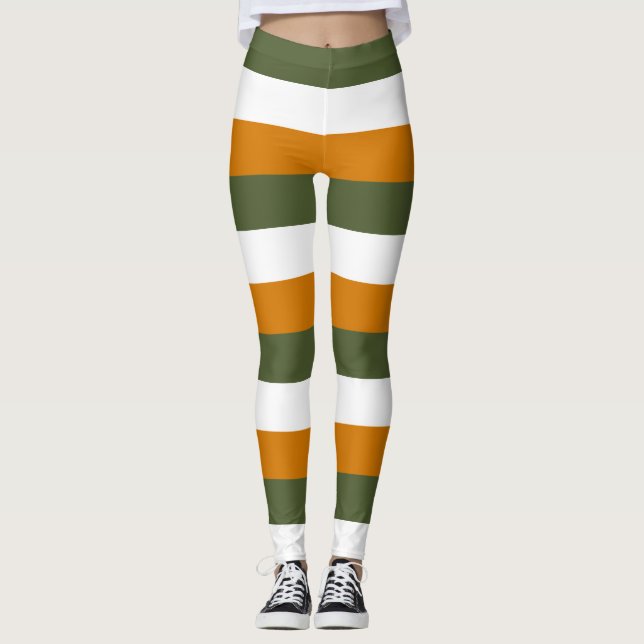 Horizontal gestreifte Flaggenfarben für Zypern Leggings (Vorderseite)