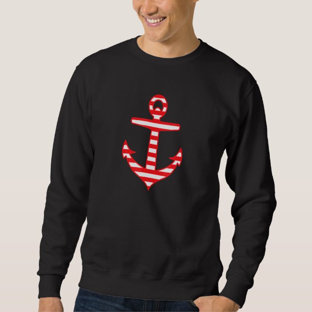 Horizontal gestreifter Anker Sweatshirt (Vorderseite)