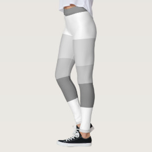 Horizontal gestreiftes Muster grau und weiß Leggings