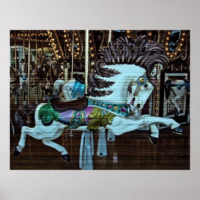 Horizontal Grain Merry-Go-Round Horse Poster (Vorne)