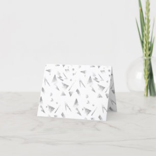Horizontal, Grey Cloud Folded Thank You Card Dankeskarte