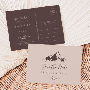 Horizontal klares Bergland Save the Date Postkarte