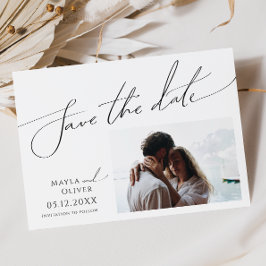 Horizontal Minimalistisches Skript-Foto Save The Date