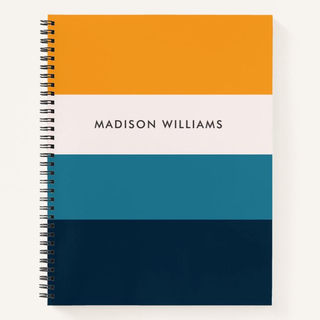 Horizontal-Monogram-Notebook mit Zoll-Farbblock Notizbuch (Vorderseite)