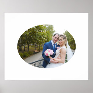 Horizontal Oval Shape Wedding Foto Poster
