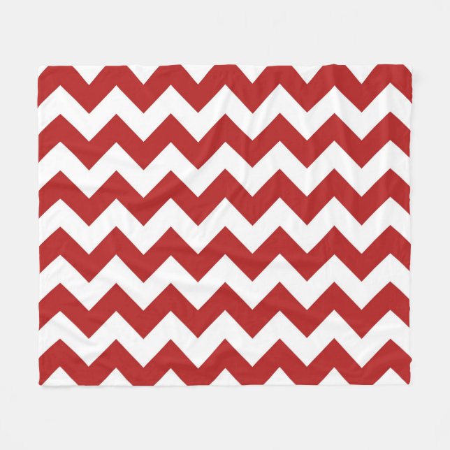 Horizontal rot und weiß Zigzag Fleecedecke (Vorderseite (Horizontal))