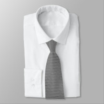 Horizontal Schwarz-weiße Streifen Design Necktie