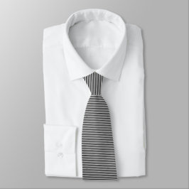 Horizontal Schwarz-weiße Streifen Design Necktie Krawatte