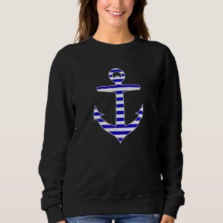 Horizontal Striped Anchor  Cool Nautical Sweatshirt