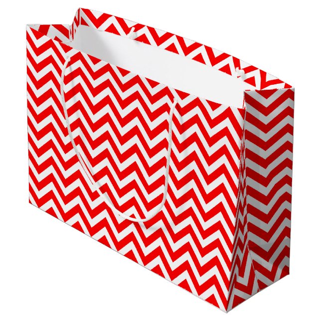 Horizontal Zickzack Große Geschenktüte (Rückseite Schrägansicht)