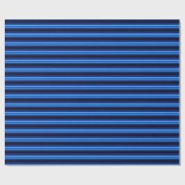 Horizontale Bars aus blauem Metall Geschenkpapier