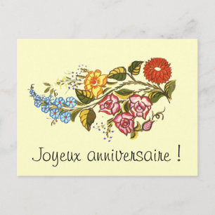 horizontale Blumen1 - Herzlichen Geburtstag Postkarte