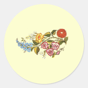 horizontale Blumen1 Runder Aufkleber