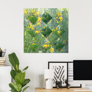 Horizontale Darstellung der gelben Liliengelbe, Di Poster
