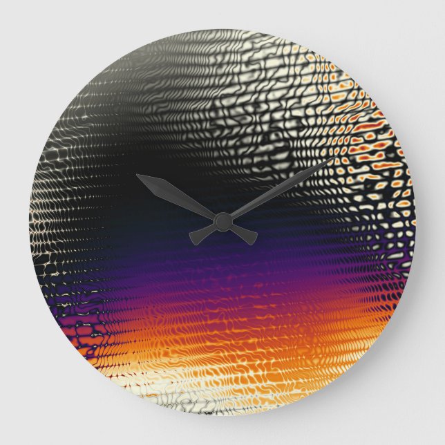 Horizontale digitale Kunst Abstrakt Große Wanduhr (Vorderseite)