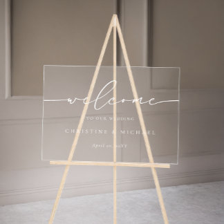 Horizontale Elegante Script Begrüßung Acrylschild