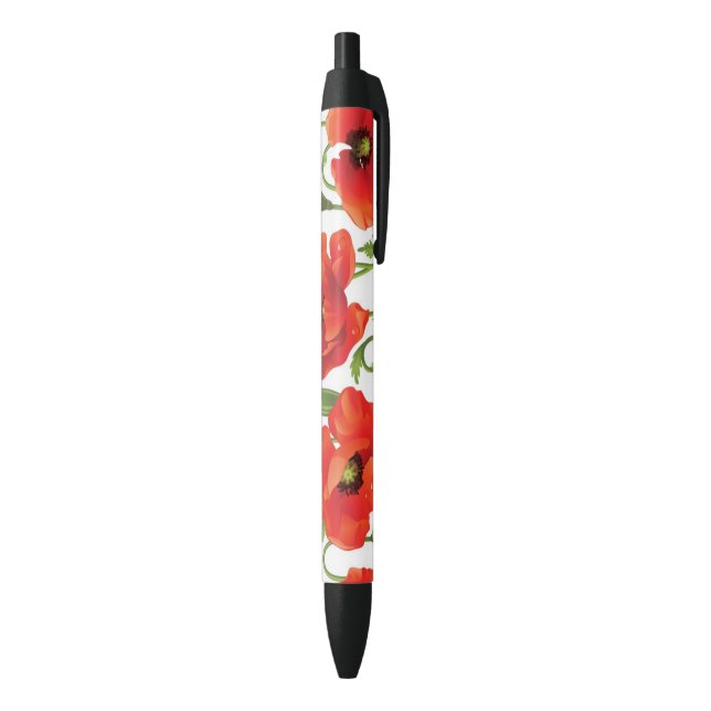 Horizontale Grenze mit roter Mohnblume Kugelschreiber (Unterseite (Vertikal))