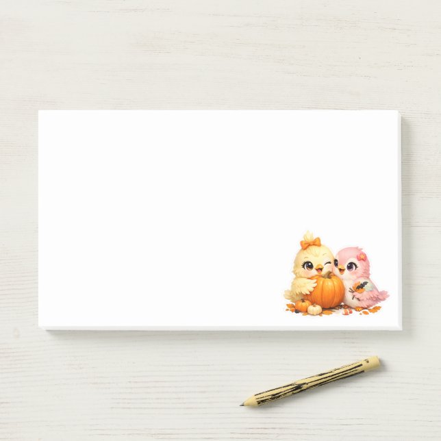 Horizontale Halloween-Vogel-Freunde-Post-It-Notes Post-it Klebezettel (Auf Schreibtisch)