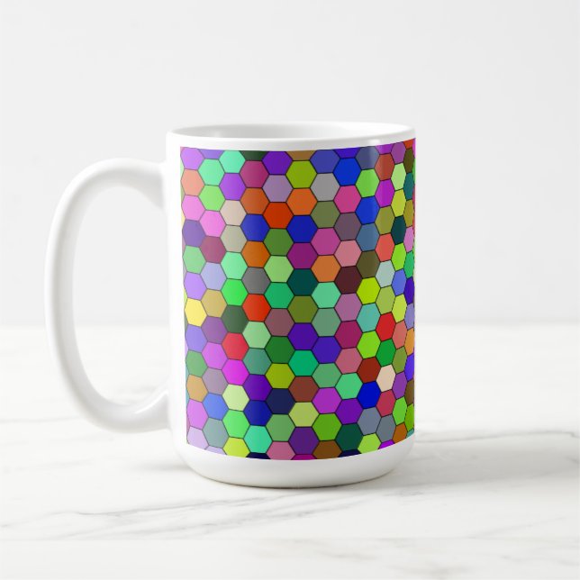 Horizontale Hexagons 15oz Tasse (Links)