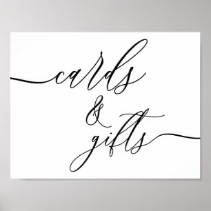 Horizontale Karten und Geschenke mit einfacher sch Poster