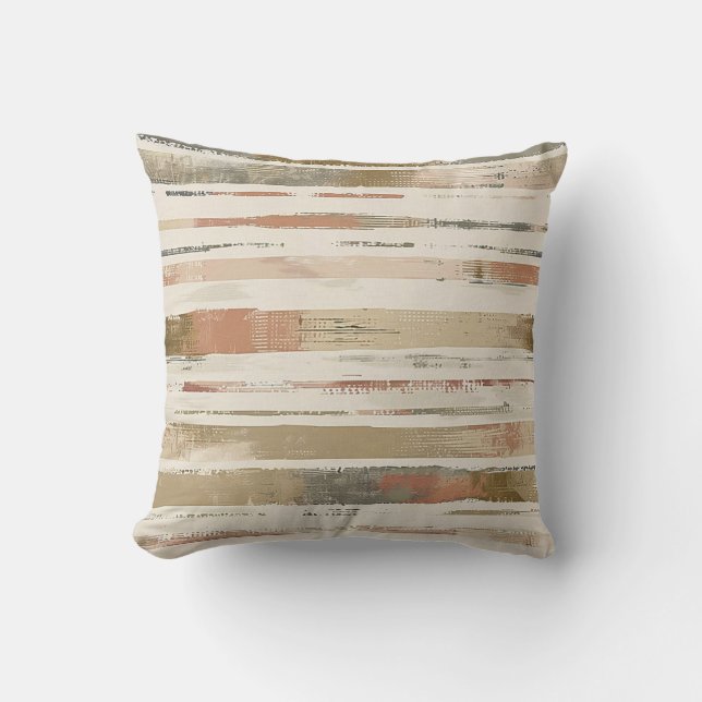 Horizontale künstlerische Linien orange braun Kissen (Vorderseite)