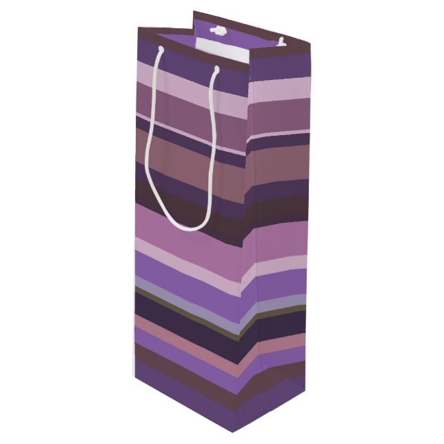 Horizontale Mauve Geschenktüte Für Weinflaschen (Vorderseite Schrägansicht)