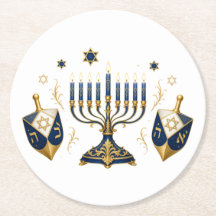 Horizontale Menora mit Dreidel-Design