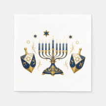 Horizontale Menora mit Dreidel-Design